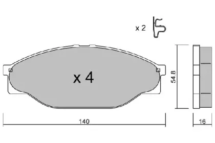 BPTO-1913 AISIN Комплект тормозных колодок, дисковый тормоз